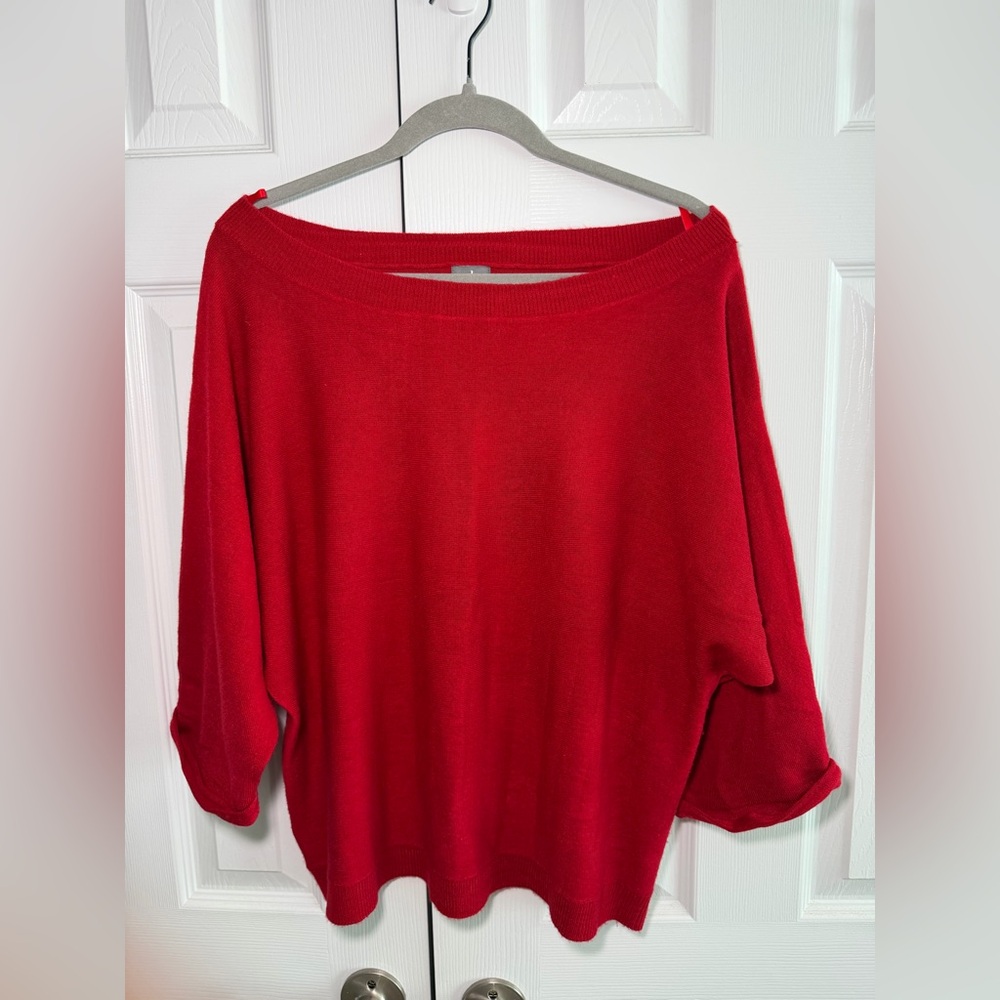 Soho Red Off-the-Shoulder Sweater
